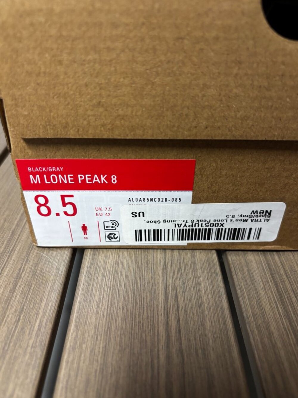 Altra Lone Peak 8 Men’s Trail Running Shoes Black/Gray Size 8.5 Brand New - Picture 3 of 3